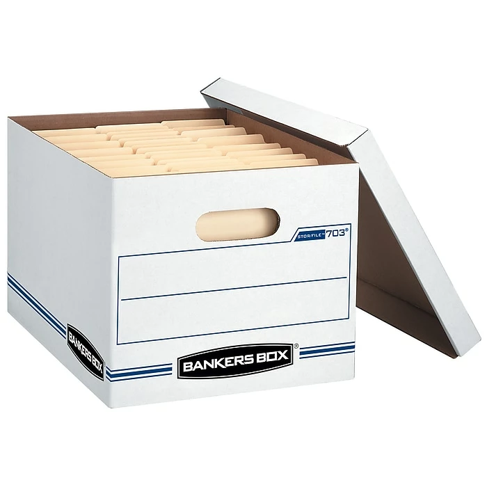 Bankers Box Easylift Corrugated File Storage Boxes, Lift-Off Lid, Letter/Letter Size, White/Blue, 12/Ct (0006301) 5 Bankers Box Easylift Corrugated File Storage Boxes, Lift-Off Lid, Letter/Letter Size, White/Blue, 12/Ct (0006301) - Image 3
