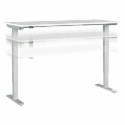 Bush Business Furniture Move 40 Series 28''-48'' Adjustable Standing Desk, White/Cool Gray Metallic (M4S7230WHSK)