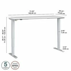 Bush Business Furniture Move 40 Series 28''-48'' Adjustable Standing Desk, White/Cool Gray Metallic (M4S7230WHSK) 14 Bush Business Furniture Move 40 Series 28''-48'' Adjustable Standing Desk, White/Cool Gray Metallic (M4S7230WHSK) -STAPLES Sales sp166198166 sc7