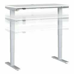 Bush Business Furniture Move 40 Series 28''-48'' Adjustable Standing Desk, White/Cool Gray Metallic (M4S4824WHSK)