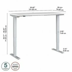 Bush Business Furniture Move 40 Series 28''-48'' Adjustable Standing Desk, White/Cool Gray Metallic (M4S6030WHSK) 14 Bush Business Furniture Move 40 Series 28''-48'' Adjustable Standing Desk, White/Cool Gray Metallic (M4S6030WHSK) -STAPLES Sales sp166198183 sc7