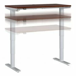 Bush Business Furniture Move 40 Series 28''-48'' Adjustable Standing Desk, Hansen Cherry/Cool Gray Metallic (M4S4824HCSK)