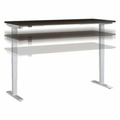 Bush Business Furniture Move 40 Series 28''-48'' Adjustable Standing Desk, Mocha Cherry/Cool Gray Metallic (M4S7230MRSK)