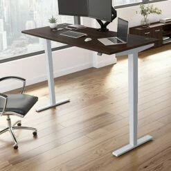 Bush Business Furniture Move 40 Series 28"-48" Adjustable Standing Desk, Black Walnut/Cool Gray Metallic (M4S7230BWSK) 11 Bush Business Furniture Move 40 Series 28"-48" Adjustable Standing Desk, Black Walnut/Cool Gray Metallic (M4S7230BWSK) -STAPLES Sales sp166198228 sc7
