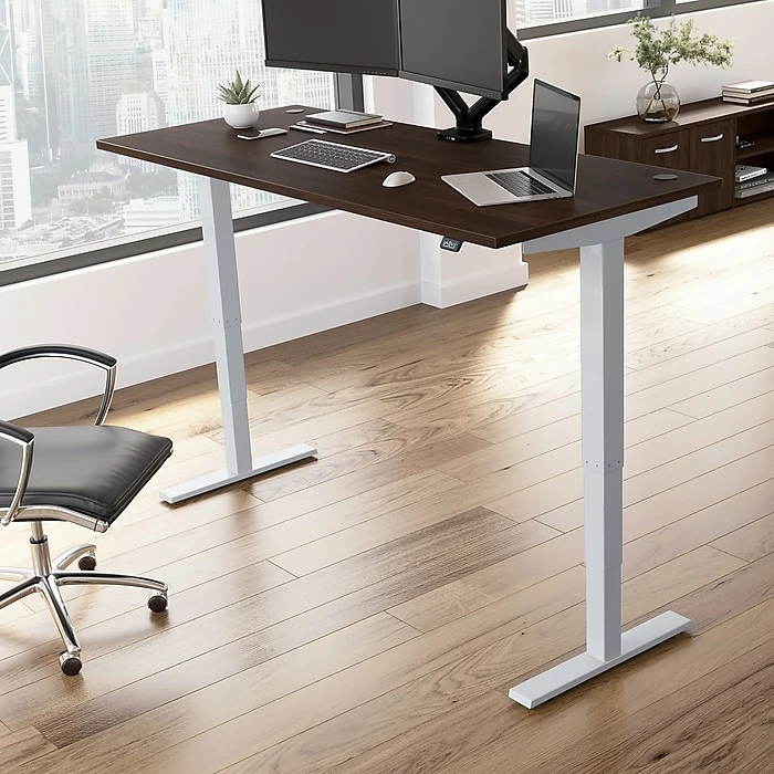 Bush Business Furniture Move 40 Series 28"-48" Adjustable Standing Desk, Black Walnut/Cool Gray Metallic (M4S7230BWSK) 4 Bush Business Furniture Move 40 Series 28"-48" Adjustable Standing Desk, Black Walnut/Cool Gray Metallic (M4S7230BWSK) - Image 2