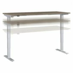 Bush Business Furniture Move 40 Series 28"-48" Adjustable Standing Desk, Modern Hickory/Cool Gray Metallic (M4S7230MHSK)