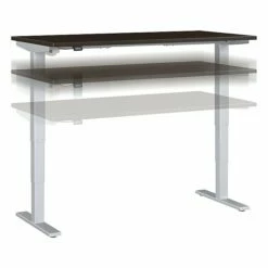 Bush Business Furniture Move 40 Series 28"-48" Adjustable Standing Desk, Mocha Cherry/Cool Gray Metallic (M4S6030MRSK)