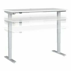 Bush Business Furniture Move 40 Series 28''-48'' Adjustable Standing Desk, White/Cool Gray Metallic (M4S6030WHSK)