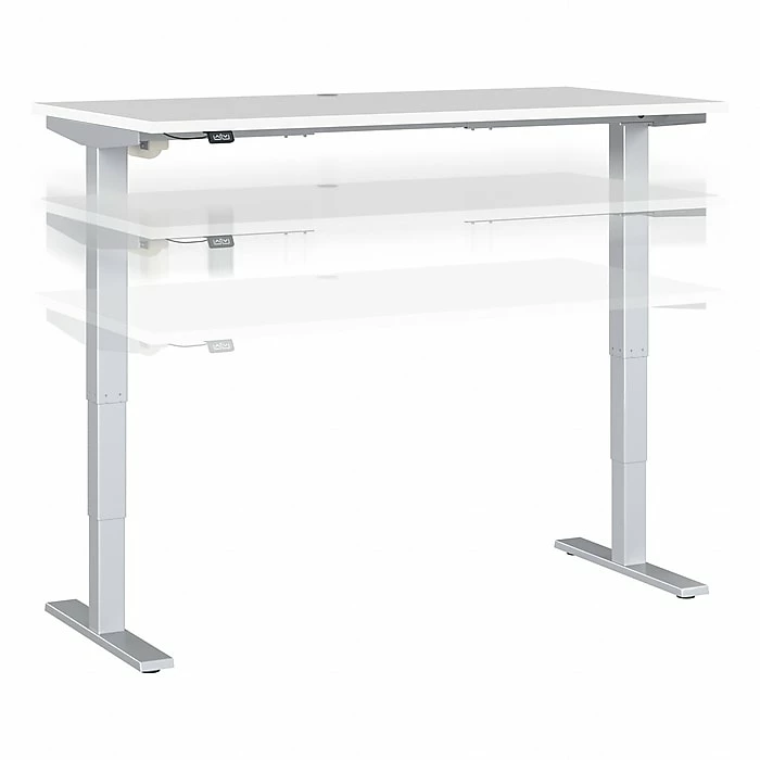 Bush Business Furniture Move 40 Series 28''-48'' Adjustable Standing Desk, White/Cool Gray Metallic (M4S6030WHSK) 3 Bush Business Furniture Move 40 Series 28''-48'' Adjustable Standing Desk, White/Cool Gray Metallic (M4S6030WHSK)