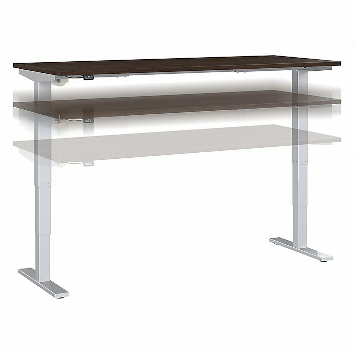 Bush Business Furniture Move 40 Series 28"-48" Adjustable Standing Desk, Black Walnut/Cool Gray Metallic (M4S7230BWSK) 3 Bush Business Furniture Move 40 Series 28"-48" Adjustable Standing Desk, Black Walnut/Cool Gray Metallic (M4S7230BWSK)