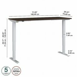 Bush Business Furniture Move 40 Series 28"-48" Adjustable Standing Desk, Black Walnut/Cool Gray Metallic (M4S7230BWSK) 14 Bush Business Furniture Move 40 Series 28"-48" Adjustable Standing Desk, Black Walnut/Cool Gray Metallic (M4S7230BWSK) -STAPLES Sales sp166198436 sc7