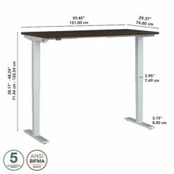 Bush Business Furniture Move 40 Series 28"-48" Adjustable Standing Desk, Black Walnut/Cool Gray Metallic (M4S6030BWSK) 14 Bush Business Furniture Move 40 Series 28"-48" Adjustable Standing Desk, Black Walnut/Cool Gray Metallic (M4S6030BWSK) -STAPLES Sales sp166198451 sc7