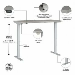 Bush Business Furniture Move 40 Series 28"-48" Adjustable Standing Desk, Platinum Gray/Cool Gray Metallic (M4S4824PGSK) 12 Bush Business Furniture Move 40 Series 28"-48" Adjustable Standing Desk, Platinum Gray/Cool Gray Metallic (M4S4824PGSK) -STAPLES Sales sp166198461 sc7