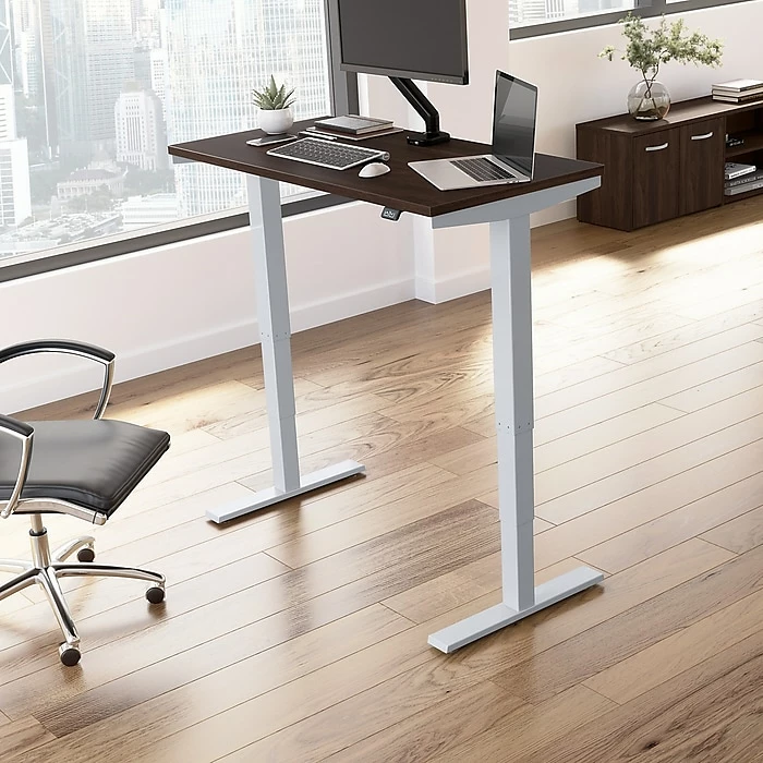 Bush Business Furniture Move 40 Series 28"-48" Adjustable Standing Desk, Black Walnut/Cool Gray Metallic (M4S4824BWSK) 4 Bush Business Furniture Move 40 Series 28"-48" Adjustable Standing Desk, Black Walnut/Cool Gray Metallic (M4S4824BWSK) - Image 2