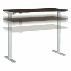 Bush Business Furniture Move 40 Series 28"-48" Adjustable Standing Desk, Black Walnut/Cool Gray Metallic (M4S6030BWSK)