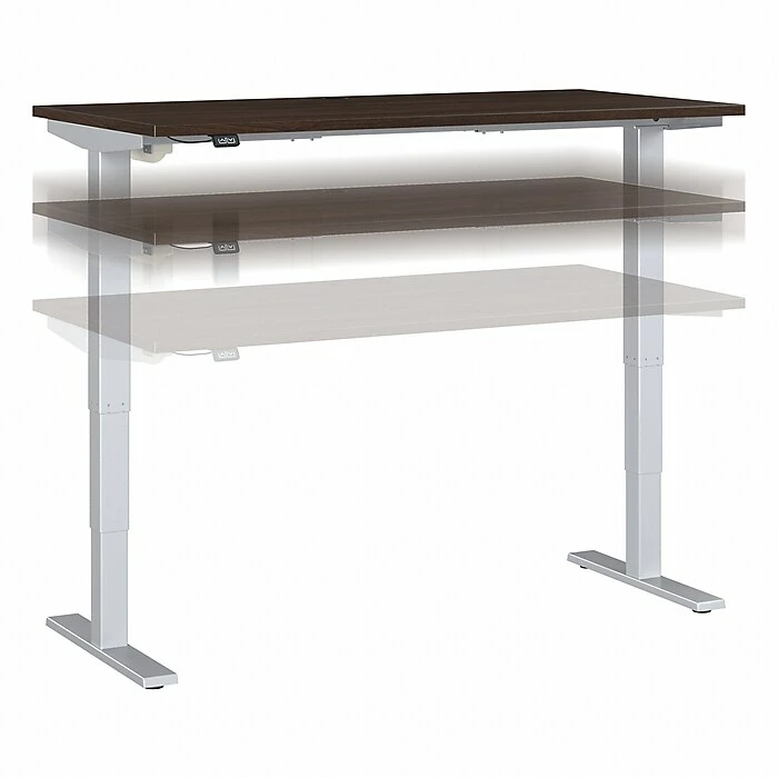 Bush Business Furniture Move 40 Series 28"-48" Adjustable Standing Desk, Black Walnut/Cool Gray Metallic (M4S6030BWSK) 3 Bush Business Furniture Move 40 Series 28"-48" Adjustable Standing Desk, Black Walnut/Cool Gray Metallic (M4S6030BWSK)
