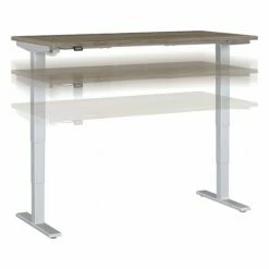 Bush Business Furniture Move 40 Series 28"-48" Adjustable Standing Desk, Modern Hickory/Cool Gray Metallic (M4S6030MHSK)