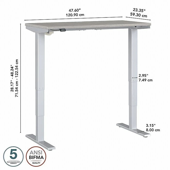Bush Business Furniture Move 40 Series 28"-48" Adjustable Standing Desk, Platinum Gray/Cool Gray Metallic (M4S4824PGSK) 7 Bush Business Furniture Move 40 Series 28"-48" Adjustable Standing Desk, Platinum Gray/Cool Gray Metallic (M4S4824PGSK) - Image 5