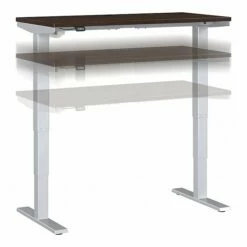 Bush Business Furniture Move 40 Series 28"-48" Adjustable Standing Desk, Black Walnut/Cool Gray Metallic (M4S4824BWSK)