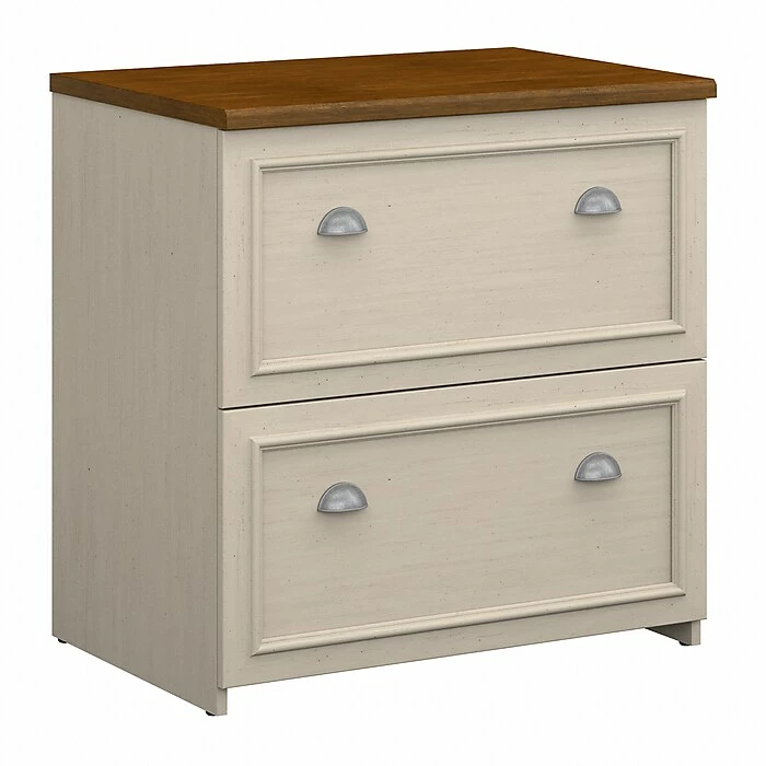 Bush Furniture Fairview Lateral File Cabinet, Antique White/Tea Maple (WC53281-03) 3 Bush Furniture Fairview Lateral File Cabinet, Antique White/Tea Maple (WC53281-03)