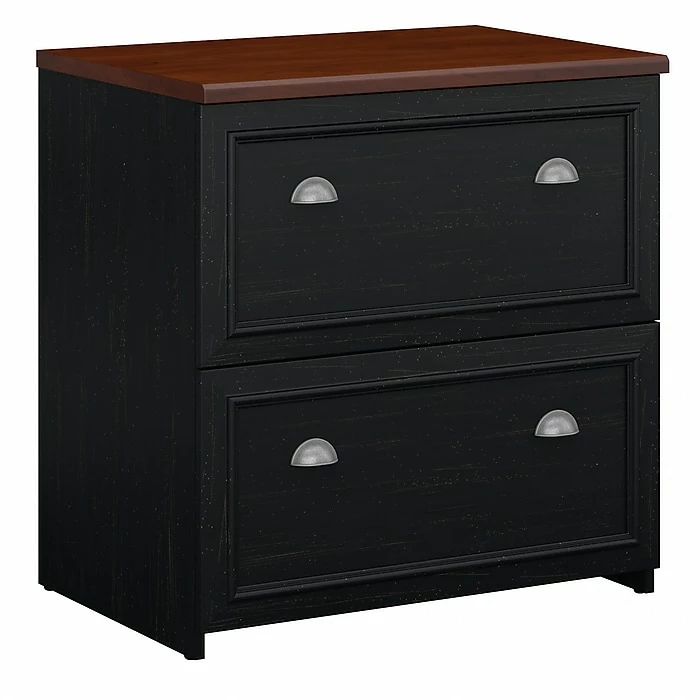 Bush Furniture Fairview Lateral File Cabinet, Antique Black/Hansen Cherry (WC53981-03) 3 Bush Furniture Fairview Lateral File Cabinet, Antique Black/Hansen Cherry (WC53981-03)
