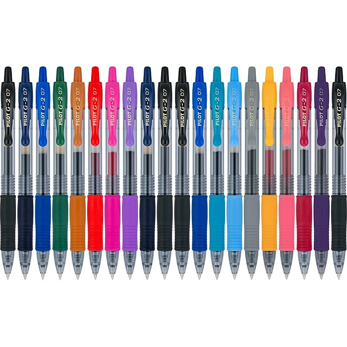 Pilot G2 Retractable Gel Pens, Fine Point, Assorted Inks, 20/Pack (G2720006-CB) 6 Pilot G2 Retractable Gel Pens, Fine Point, Assorted Inks, 20/Pack (G2720006-CB) - Image 4