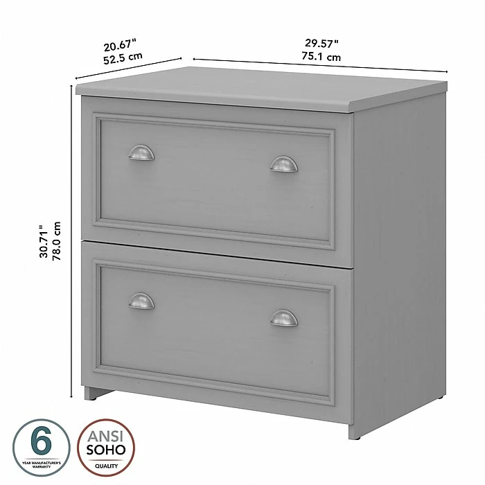 Bush Furniture Fairview 2 Drawer Lateral File Cabinet, Cape Cod Gray, (WC53581-03) 6 Bush Furniture Fairview 2 Drawer Lateral File Cabinet, Cape Cod Gray, (WC53581-03) - Image 4