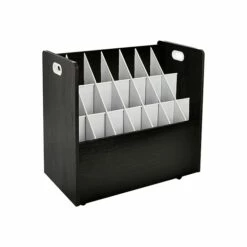 AdirOffice 21-Slot Roll File Cabinet, Mobile, Black, 30", 2/Pack (625-BLK-2PK)