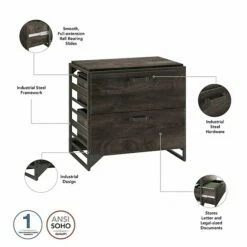 Bush Furniture Refinery 2-Drawer Lateral File Cabinet, Letter/Legal, Dark Gray Hickory, 32" (RFF132GH-03) 12 Bush Furniture Refinery 2-Drawer Lateral File Cabinet, Letter/Legal, Dark Gray Hickory, 32" (RFF132GH-03) -STAPLES Sales sp168941543 sc7