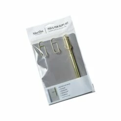 Martha Stewart Pen And Pen Clip Set, Gold (MS109J)