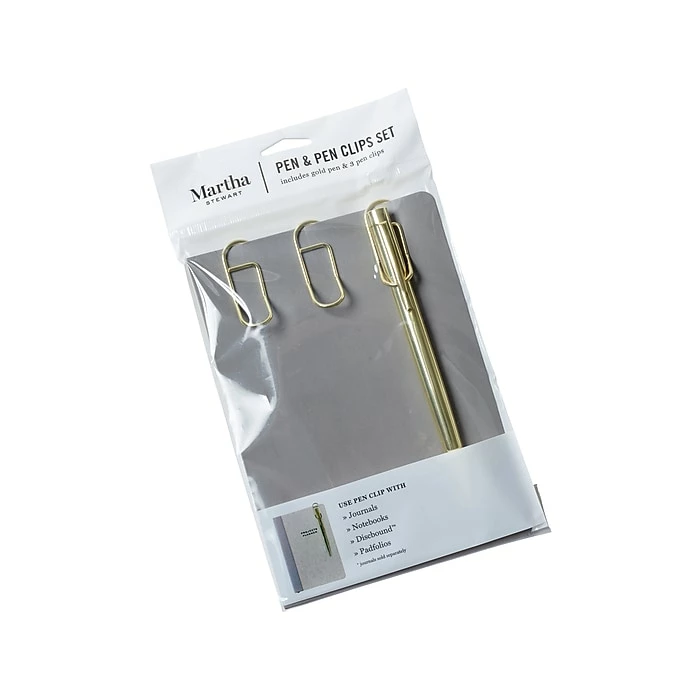 Martha Stewart Pen And Pen Clip Set, Gold (MS109J) 3 Martha Stewart Pen And Pen Clip Set, Gold (MS109J)