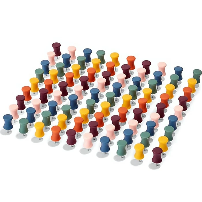 Poppin Push Pins, Assorted Colors, 100/Pack (107169) 3 Poppin Push Pins, Assorted Colors, 100/Pack (107169)