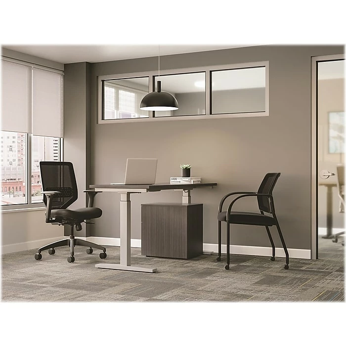 HON Mod 26.25"-43.5"H Adjustable Standing Desk, Slate Teak/Nickel (HLPLRW6030CONHATSL1) 7 HON Mod 26.25"-43.5"H Adjustable Standing Desk, Slate Teak/Nickel (HLPLRW6030CONHATSL1) - Image 5