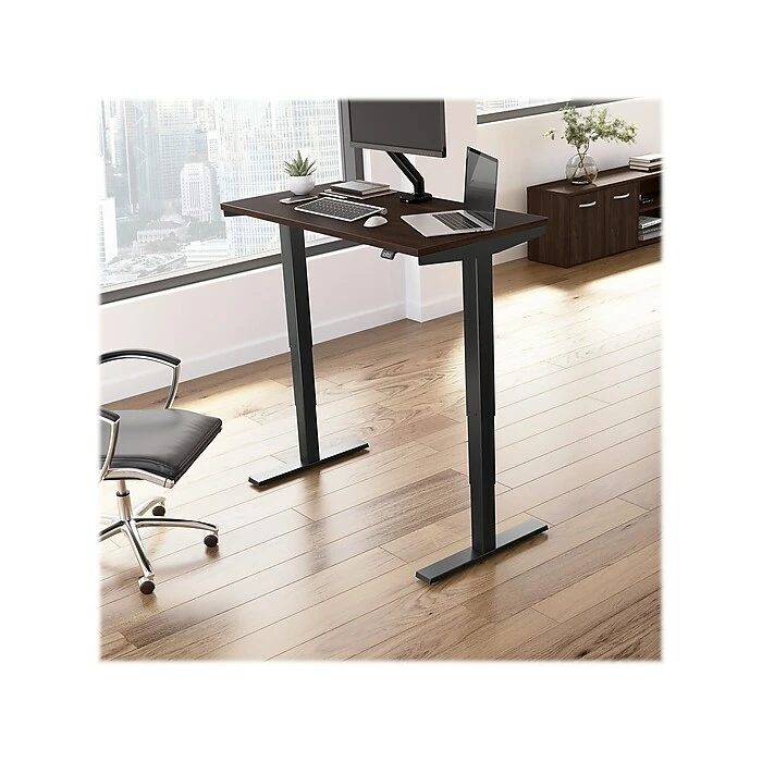Bush Business Furniture Move 40 28"-48"H Electric Adjustable Standing Desk, Black Walnut/Black (M4S4824BWBK) 4 Bush Business Furniture Move 40 28"-48"H Electric Adjustable Standing Desk, Black Walnut/Black (M4S4824BWBK) - Image 2