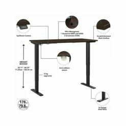 Bush Business Furniture Move 40 28"-48"H Electric Adjustable Standing Desk, Black Walnut/Black (M4S4824BWBK) 12 Bush Business Furniture Move 40 28"-48"H Electric Adjustable Standing Desk, Black Walnut/Black (M4S4824BWBK) -STAPLES Sales sp172241319 sc7
