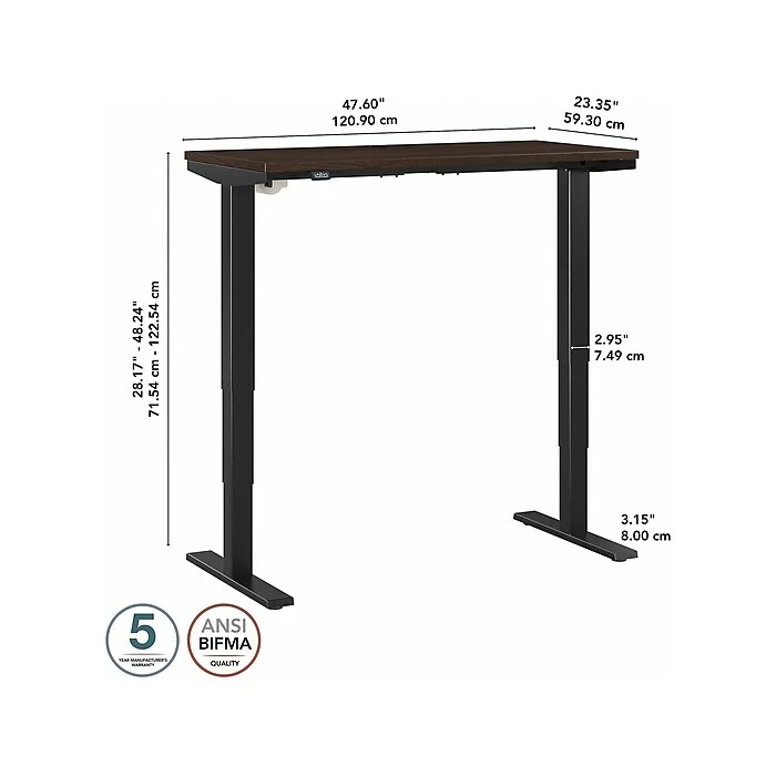 Bush Business Furniture Move 40 28"-48"H Electric Adjustable Standing Desk, Black Walnut/Black (M4S4824BWBK) 7 Bush Business Furniture Move 40 28"-48"H Electric Adjustable Standing Desk, Black Walnut/Black (M4S4824BWBK) - Image 5