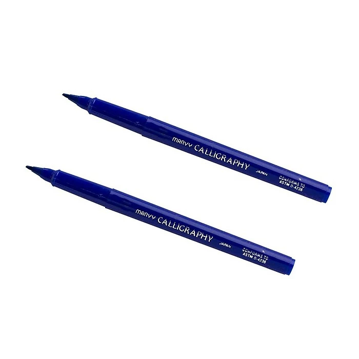 Marvy Uchida Thick Calligraphy Pen Set, Broad Nib, Blue Markers, 2/Pack (191933207A) 4 Marvy Uchida Thick Calligraphy Pen Set, Broad Nib, Blue Markers, 2/Pack (191933207A) - Image 2