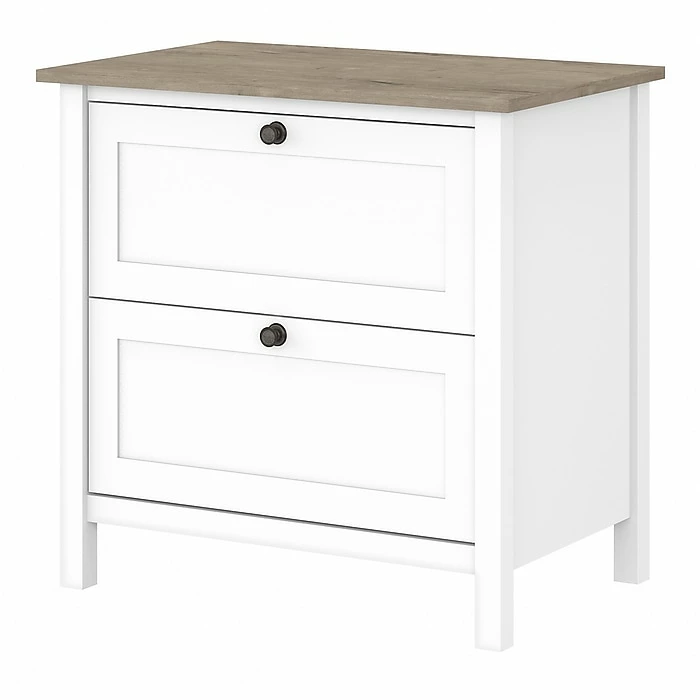 Bush Furniture Mayfield 2-Drawer Lateral File Cabinet, Letter/Legal, Pure White/Shiplap Gray, 30.79" (MAF131GW2-03) 3 Bush Furniture Mayfield 2-Drawer Lateral File Cabinet, Letter/Legal, Pure White/Shiplap Gray, 30.79" (MAF131GW2-03)