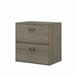 Kathy Ireland® Home By Bush Furniture Ironworks 2-Drawer Lateral File Cabinet, Letter/Legal, Restored Gray, 30" (KI50304-03)