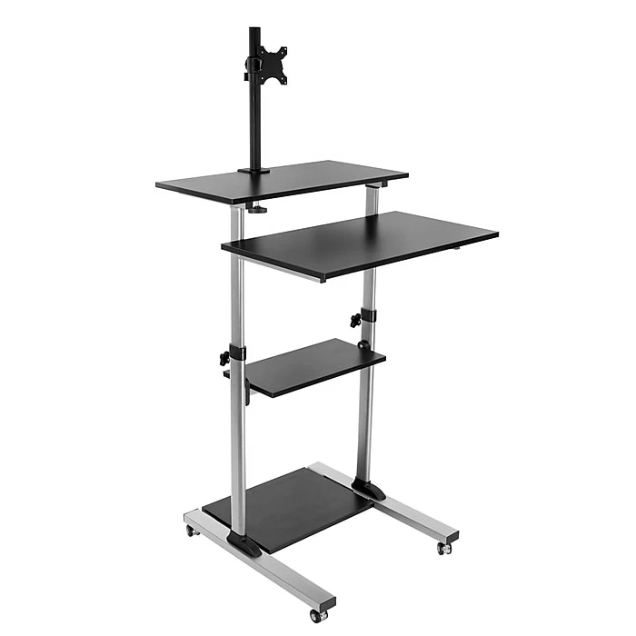 Mount-It! 37" - 54" Height Adjustable Stand-Up Mobile Presentation Cart, Black (MI-7942-BLK) 3 Mount-It! 37" - 54" Height Adjustable Stand-Up Mobile Presentation Cart, Black (MI-7942-BLK)