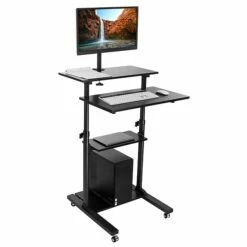 Mount-It! 37" - 54" Height Adjustable Stand-Up Mobile Presentation Cart, Black (MI-7942-BLK) 9 Mount-It! 37" - 54" Height Adjustable Stand-Up Mobile Presentation Cart, Black (MI-7942-BLK) -STAPLES Sales sp17662719 sc7
