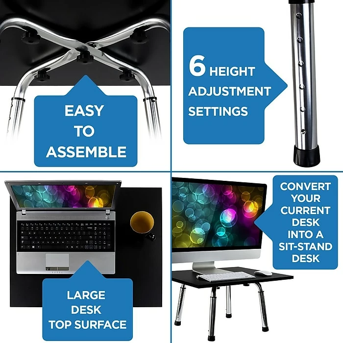Mount-It! 18" Standing Desk Height Adjustable Tabletop Converter, Black (MI-7932) 5 Mount-It! 18" Standing Desk Height Adjustable Tabletop Converter, Black (MI-7932) - Image 3