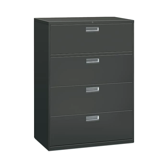 HON Brigade 600 Series 4-Drawer Lateral File Cabinet, Locking, Charcoal, Letter/Legal, 42"W (H694LS) 3 HON Brigade 600 Series 4-Drawer Lateral File Cabinet, Locking, Charcoal, Letter/Legal, 42"W (H694LS)