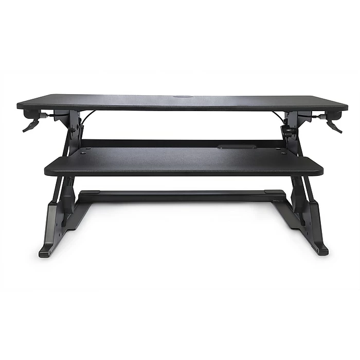 LifeFlo Ergonomics Clarity Sit Or Stand Workstation For Desktop 6.2”H X 35.4”W X 23.2”D, Black (LFO-OL2914-B 3 LifeFlo Ergonomics Clarity Sit Or Stand Workstation For Desktop 6.2”H X 35.4”W X 23.2”D, Black (LFO-OL2914-B