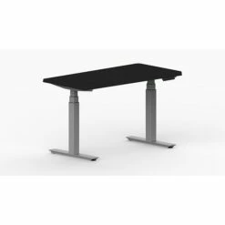 LifeFlo Ergonomics Height Adjustable Desk, 48"W X 24"D X 1 1/8" Thick, Black (LFO-4824-E2-BK)