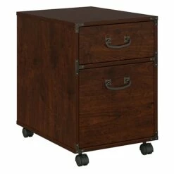 Office By Kathy Ireland® Ironworks 2 Drawer Mobile File Cabinet, Coastal Cherry (KI50202-03)
