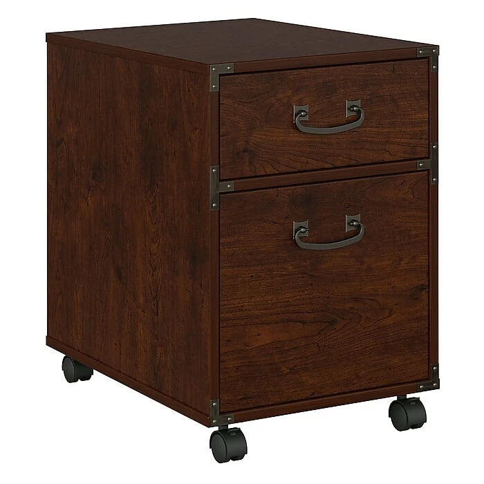 Office By Kathy Ireland® Ironworks 2 Drawer Mobile File Cabinet, Coastal Cherry (KI50202-03) 3 Office By Kathy Ireland® Ironworks 2 Drawer Mobile File Cabinet, Coastal Cherry (KI50202-03)