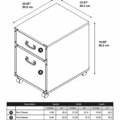 Office By Kathy Ireland® Ironworks 2 Drawer Mobile File Cabinet, Coastal Cherry (KI50202-03) 15 Office By Kathy Ireland® Ironworks 2 Drawer Mobile File Cabinet, Coastal Cherry (KI50202-03) -STAPLES Sales sp21336250 sc7