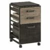 Bush Furniture Refinery 3 Drawer Mobile File Cabinet, Rustic Gray (RFF116RG-03)