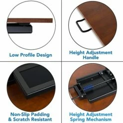 Mount-It! 17" Height-Adjustable Sit Stand Desk Converter, Brown (MI-7929-BRN) 9 Mount-It! 17" Height-Adjustable Sit Stand Desk Converter, Brown (MI-7929-BRN) -STAPLES Sales sp21607894 sc7